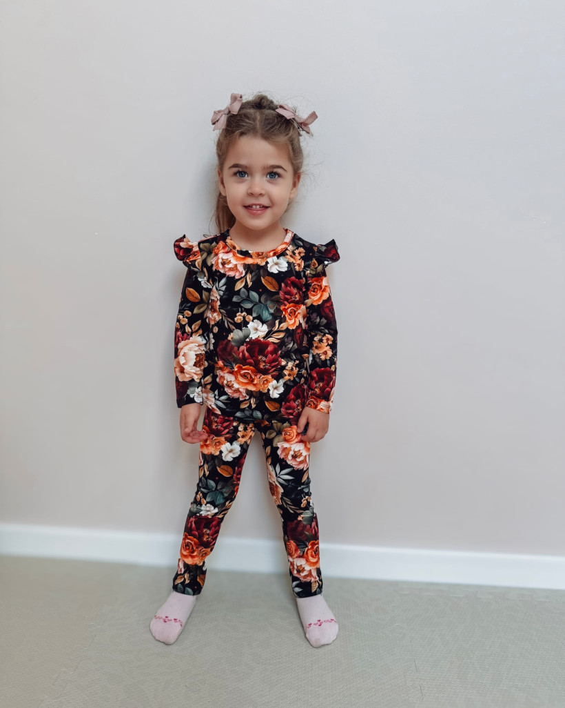 Byobaby Bluzka Jesienna z Falbankami w Kwiaty Komfort i styl