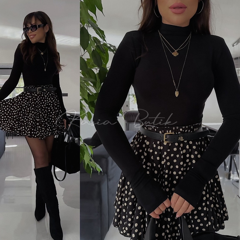 Półgolfik Wiskozowy Fame Fashion Czarny