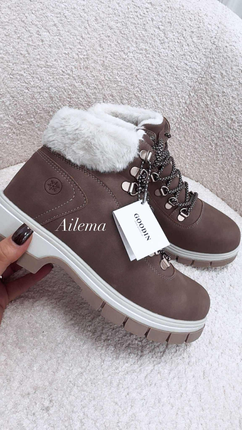 Buty zimowe Goodin GD-CC-42 fango z kożuszkiem