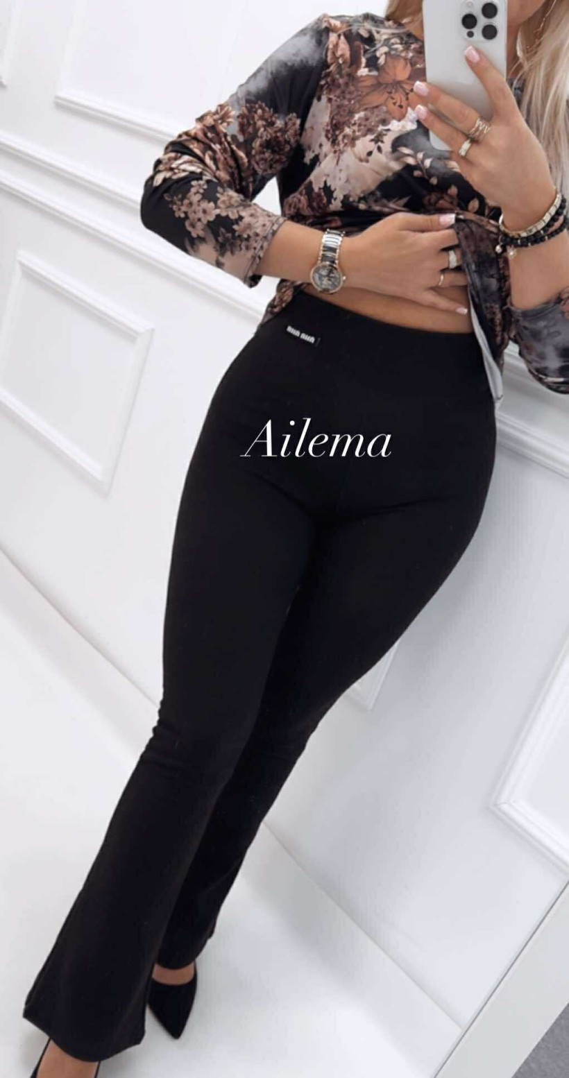 Legginsy minmin WW6117 rozszerzana nogawka, z gumą w pasie