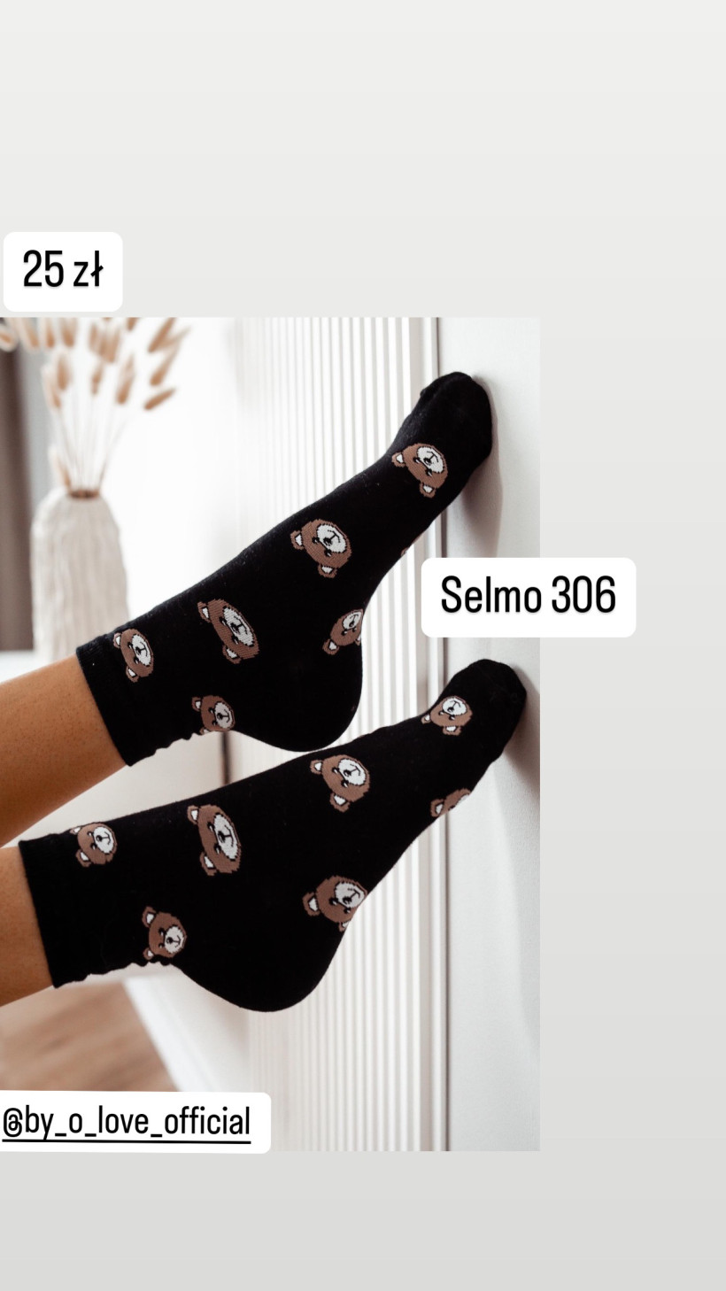 Skarpetki czarne misie