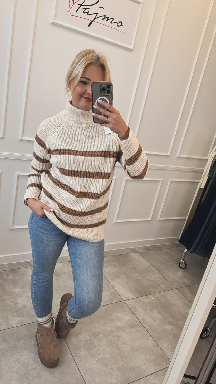 Sweter pasy półgolf 13823