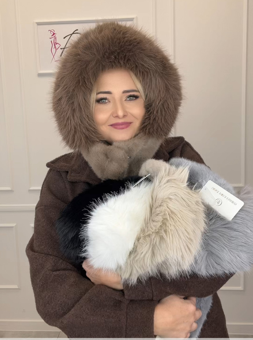 Czapka kaptur futro 13810