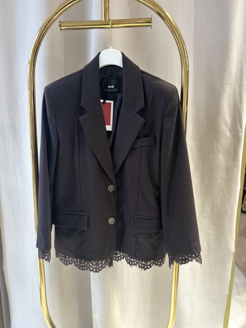 MIH ŻAKIET CZEKOLADA KORONKA