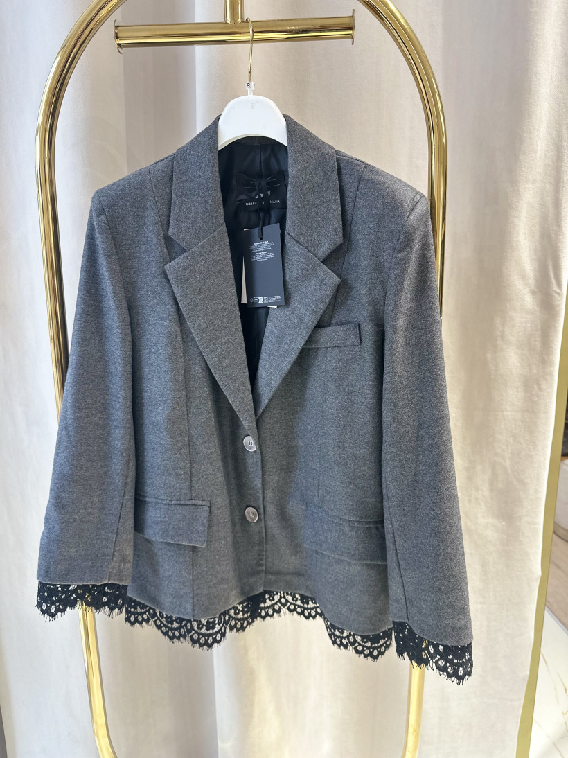 MIH ŻAKIET SZARY KORONKA