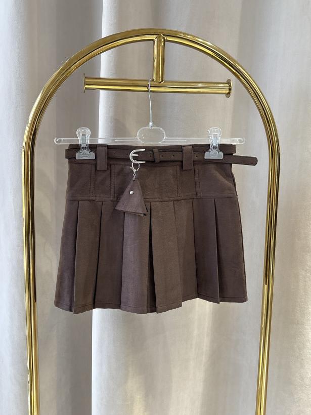 AZARA SPÓDNICOSPODENKI ZAMSZ CZEKOLADA