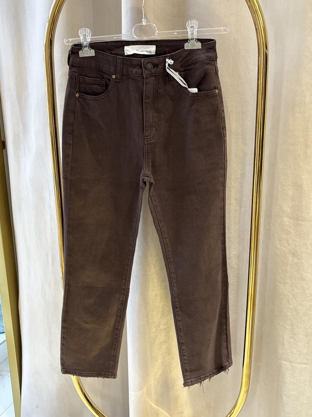 QH SPODNIE JEANS CZEKOLADA MOM FIT