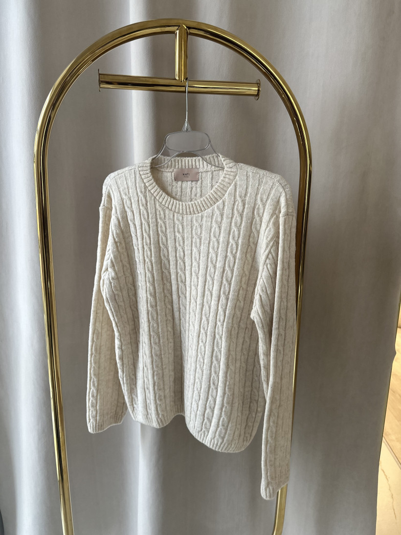 NAT SWETEREK BEŻ WARKOCZ