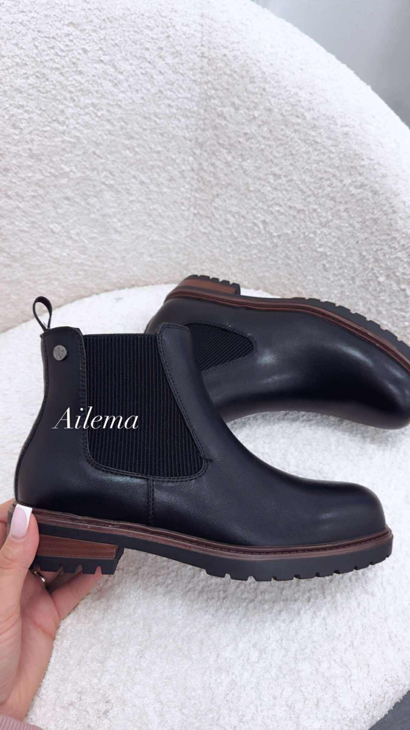 Botki czarne Goodin GD-WL-71 z gumą