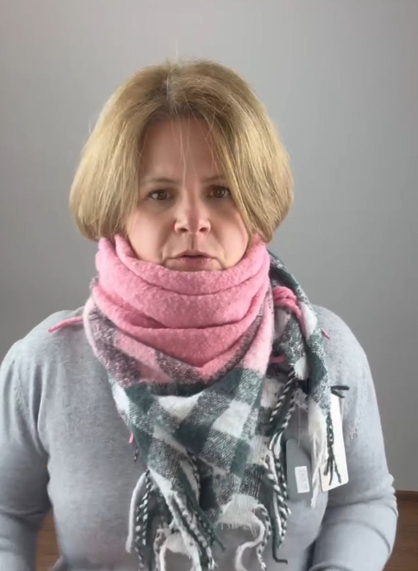 Chusta krata, versoli - 11 - różowa