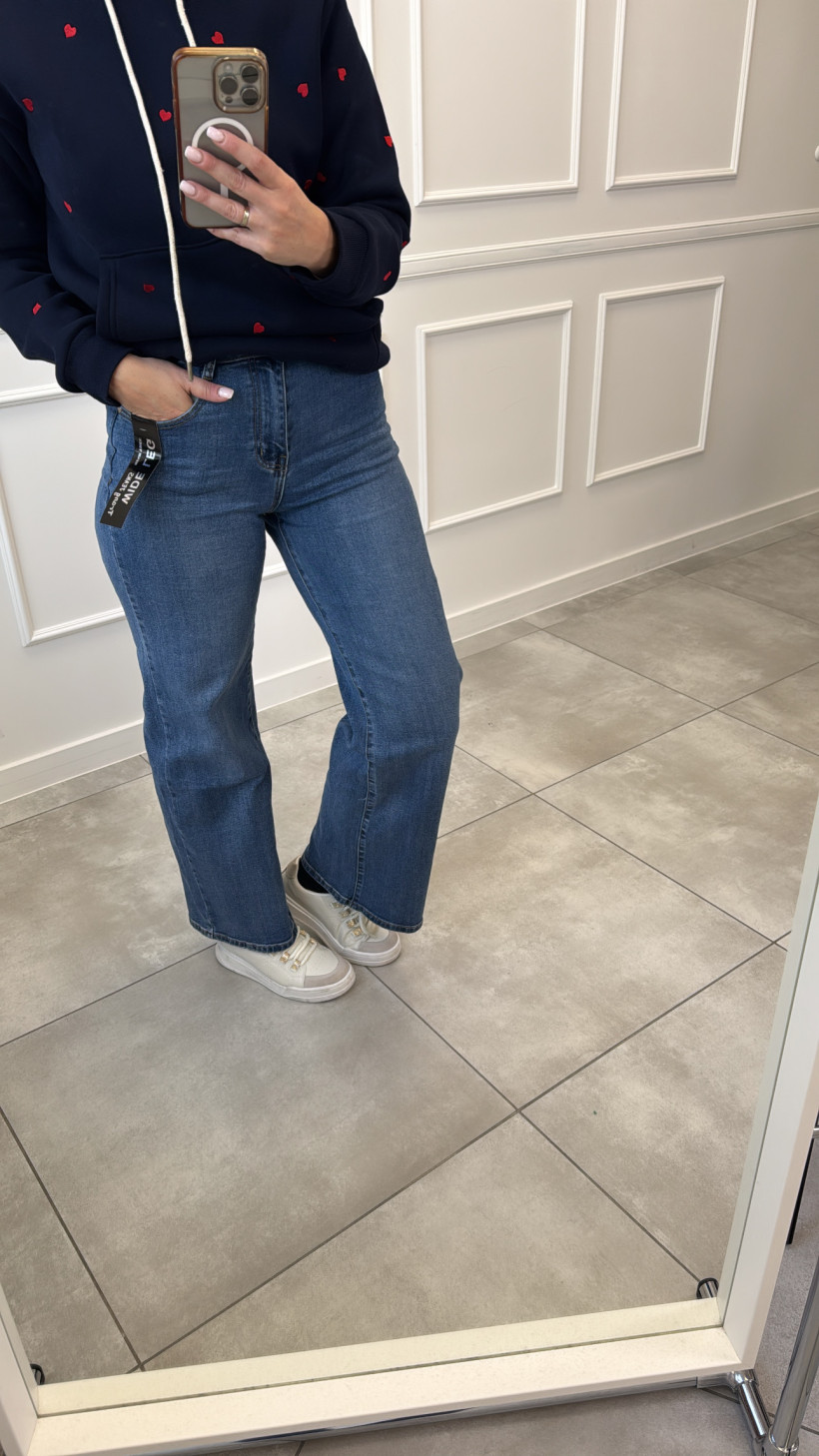 Spodnie jeans szeroka nogawka 13797