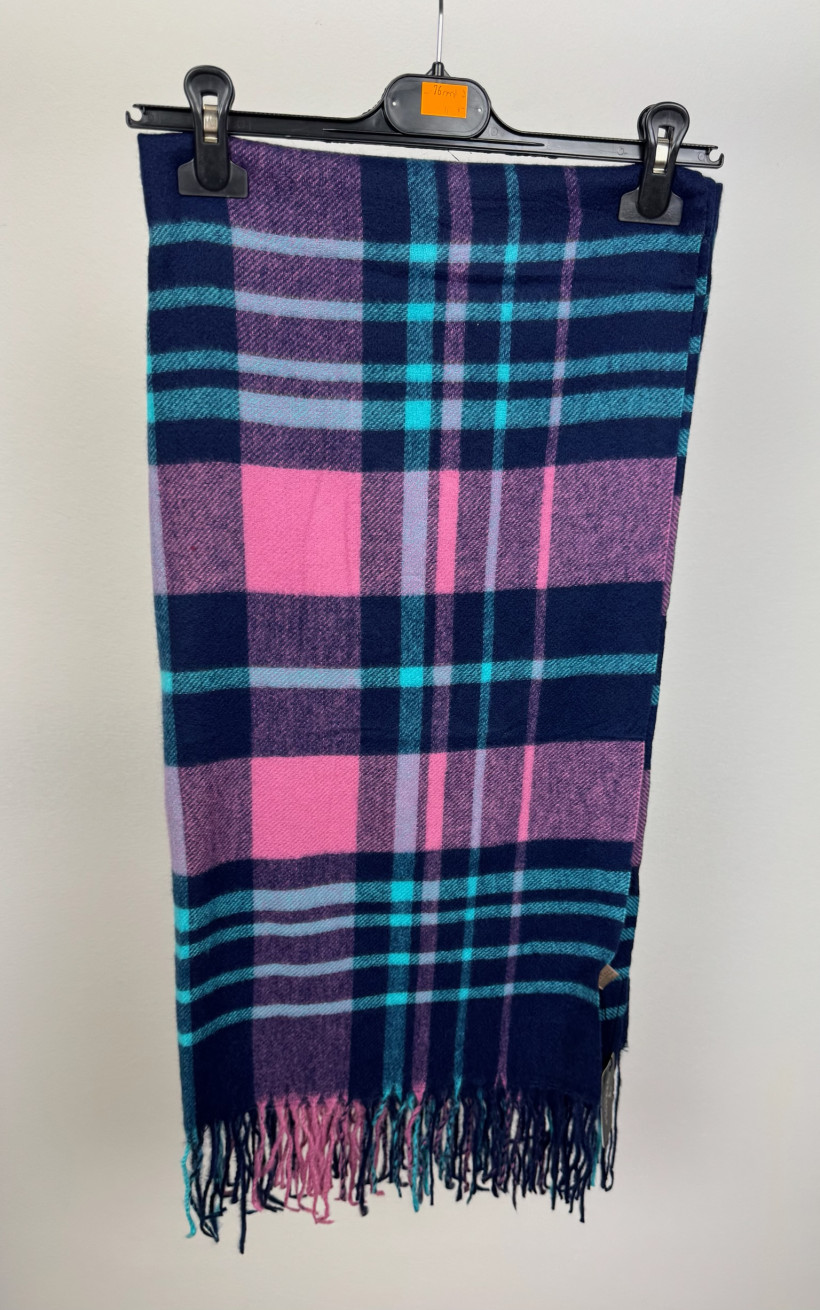 Chusta krata z frędzlami - versoli - 76 - mieszany