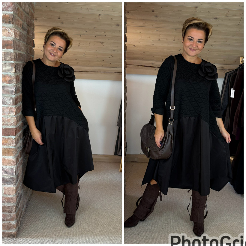 Sukienka czarna z tafta