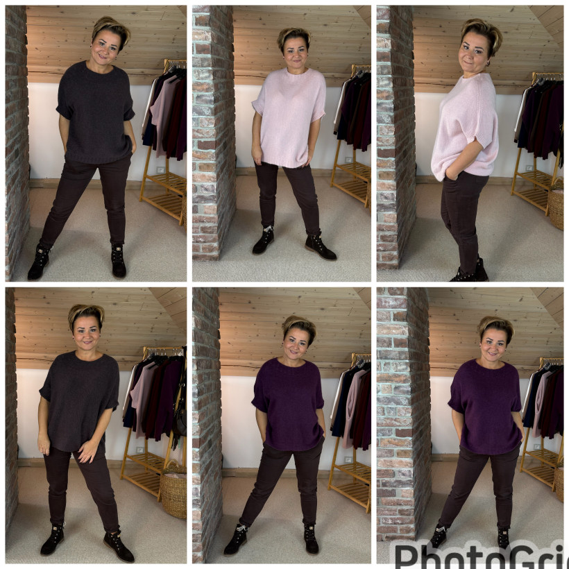 Alpaka sweterek krotki rekaw.