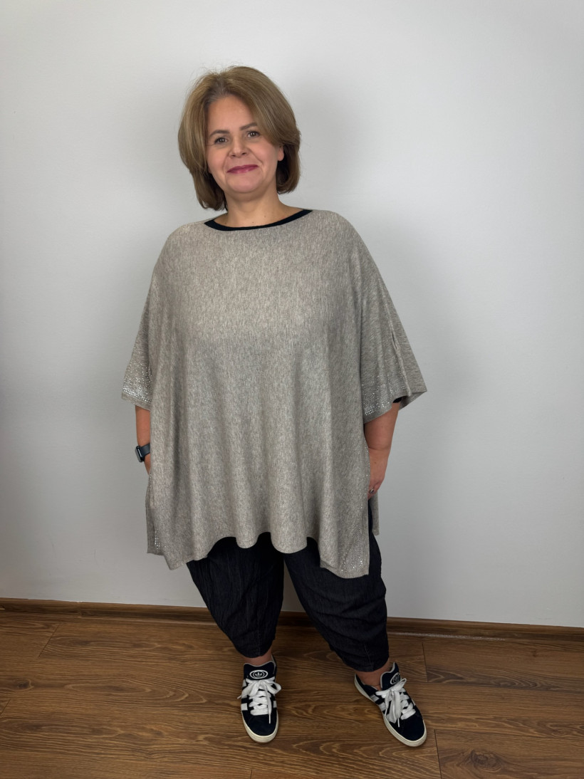 Ponczo/Narzutka cyrkonie - (m/l, xl/xxl) - 8685 -fango