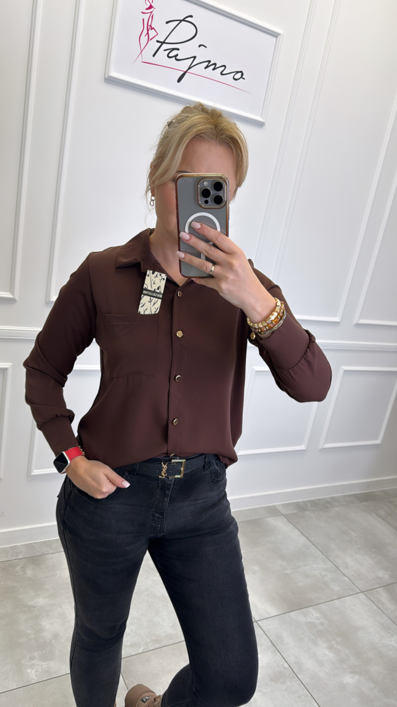 Koszula satyna czekolada 13838