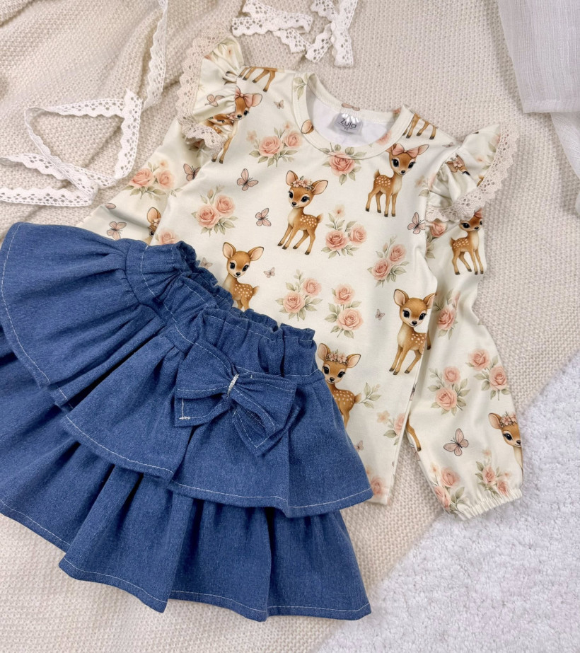 Bluzka Zula sarenka z falbankami - Komfort i styl dla dziewczynki