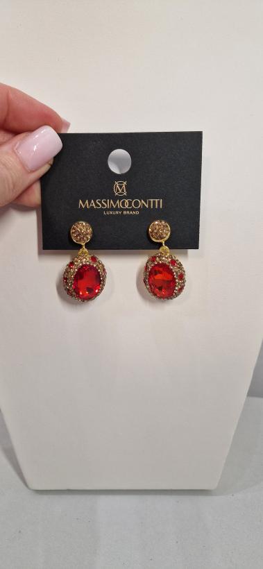 KOLCZYKI CZERWONE KAMIENIE 