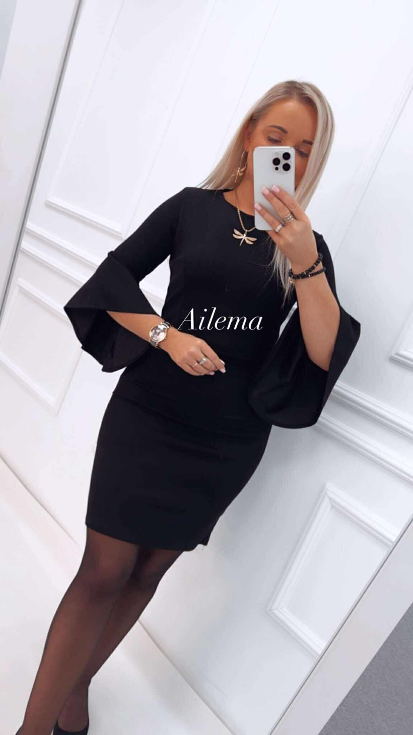 Sukienka Moon 621131 rękaw zakończony falbanką