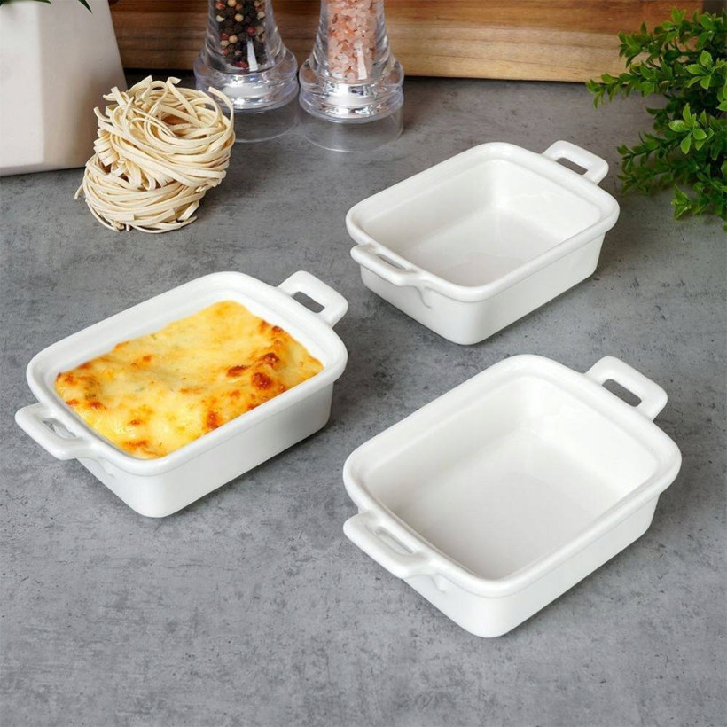 iseczki do zapiekania żaroodporne prostokątne  160 ml 4 sztuki 