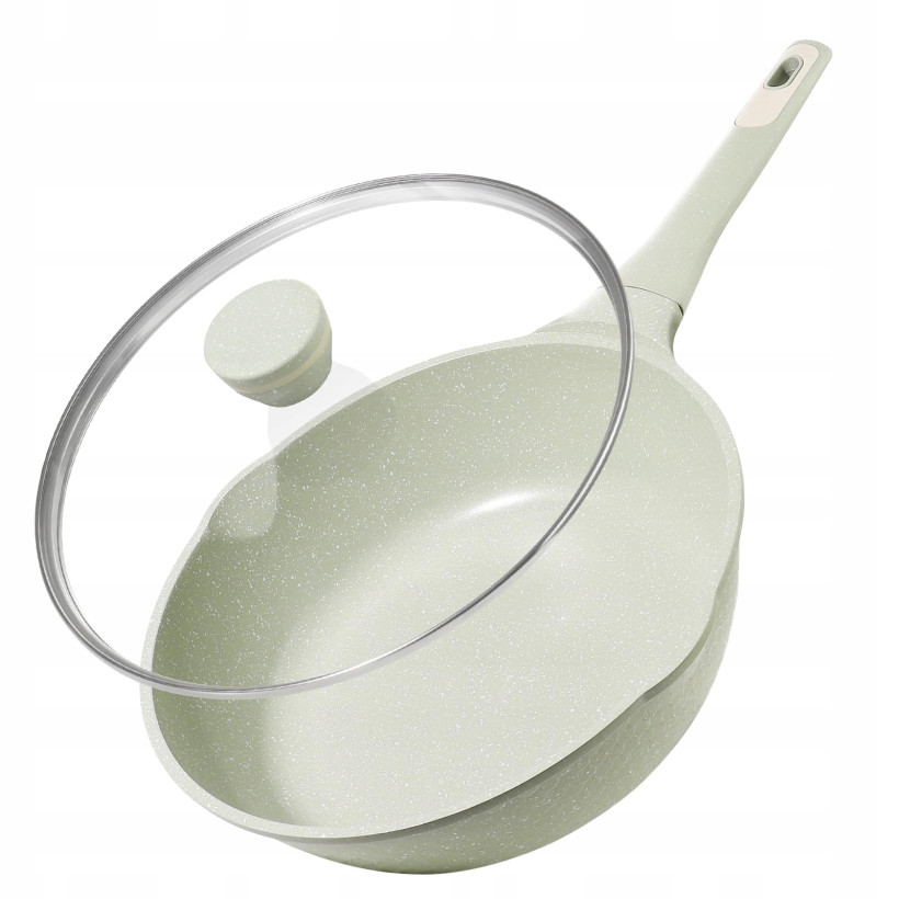 DYGG Patelnia granitowa 30cm pokrywka indukcja odporna NON-STICK powłoka