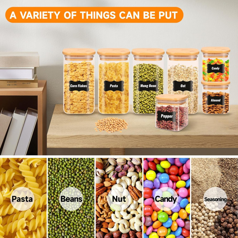 Słoiki na zapasy, zestaw 12 sztuk, 600 ml/1000 ml