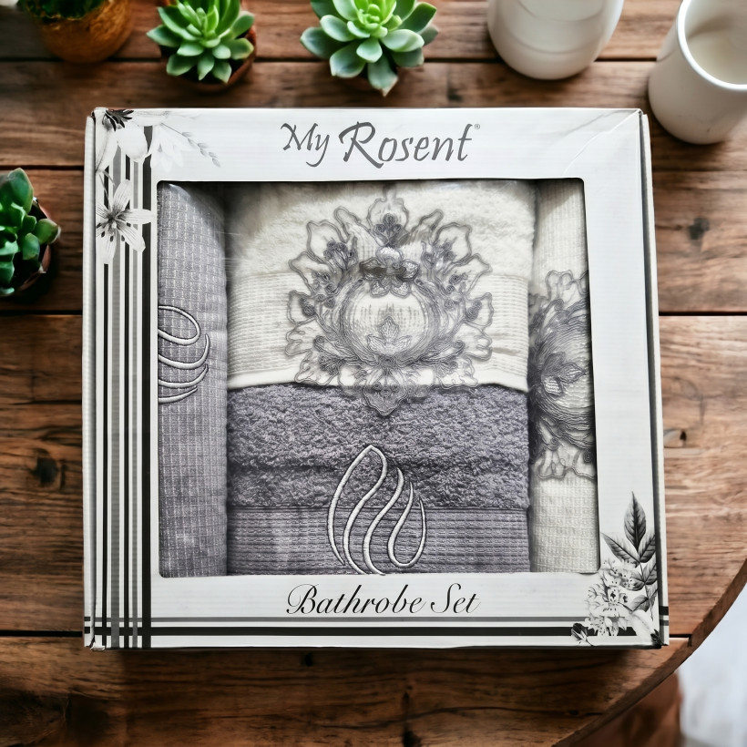 Komplet ręczników  bawełnianych 70x140m || 50x90cm szary