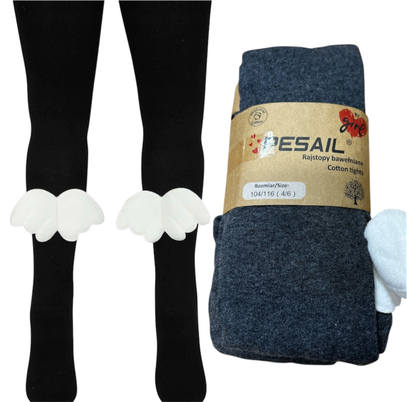 Rajstopy grafit skrzydła