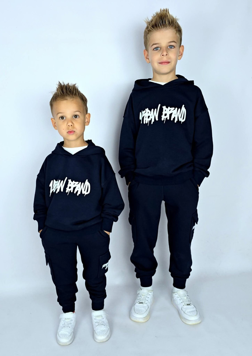 Granatowa Bluza Dziecięca Urban Brand z Kapturem Komfort i Styl