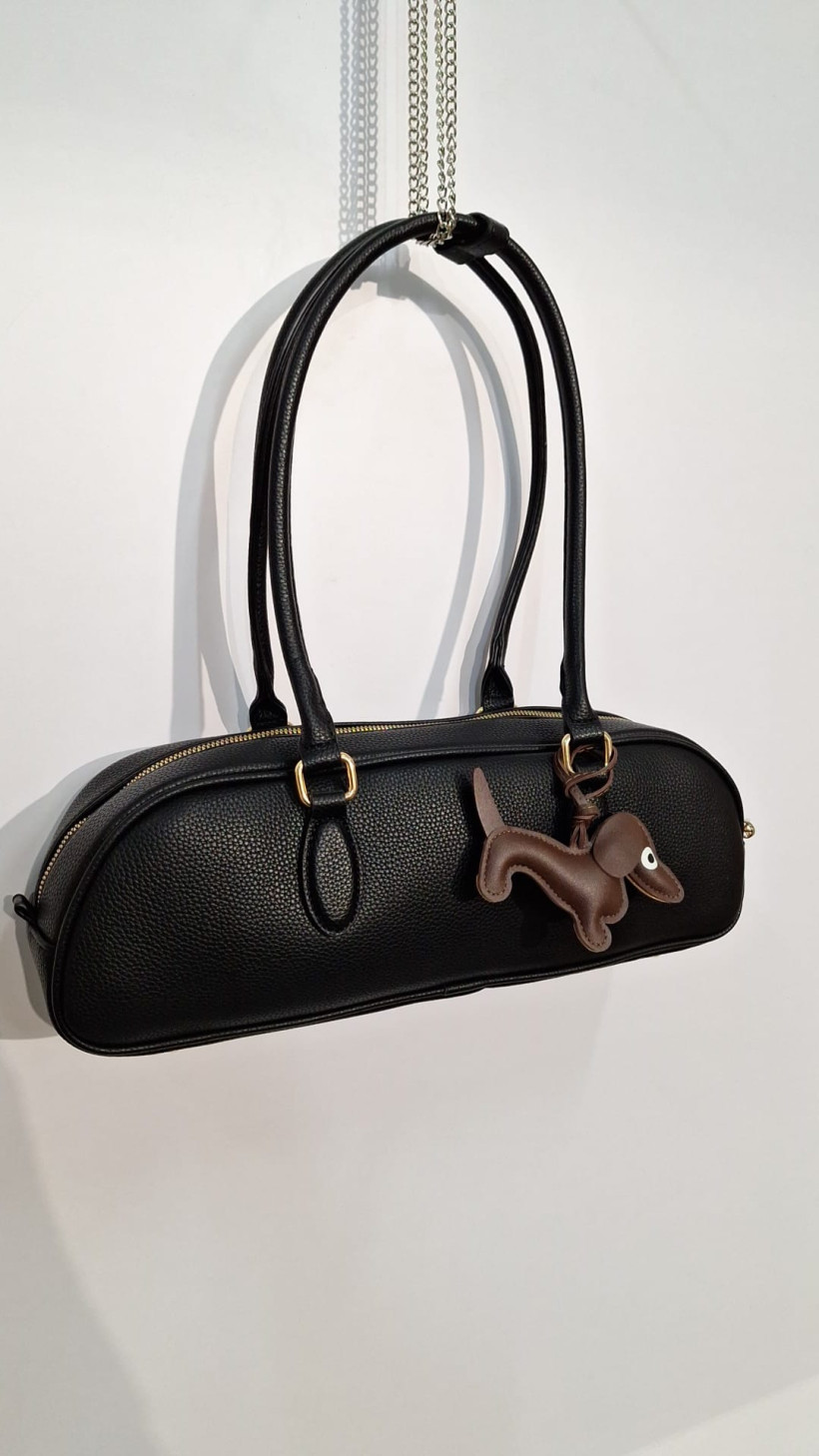 TOREBKA CZARNA JAMNIK Z BRELOKIEM CZARNA