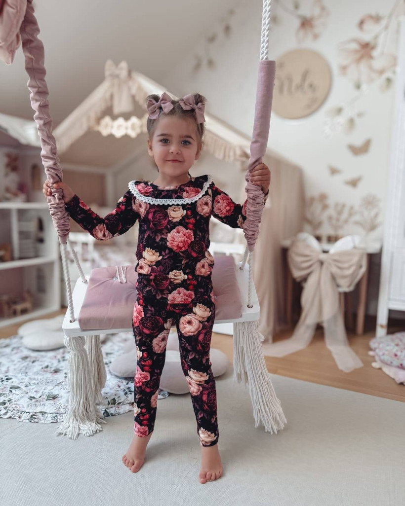 Leginsy Kwiatowe Byobaby - Wygodne dla Dziewczynki na Co Dzień