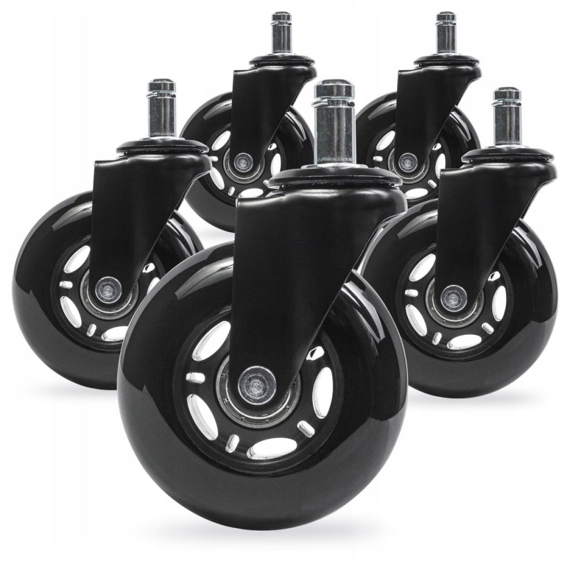 5x Kółka kauczukowe gumowe do fotela krzesła