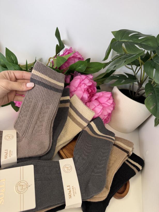 Skarpety angora paski 3pack 13843