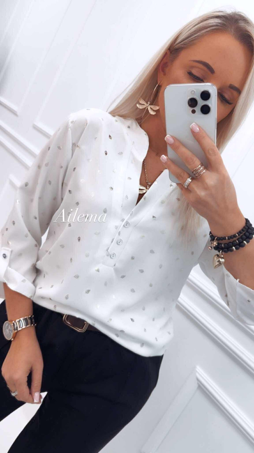 Koszula elegancka kk1089 złote listeczki