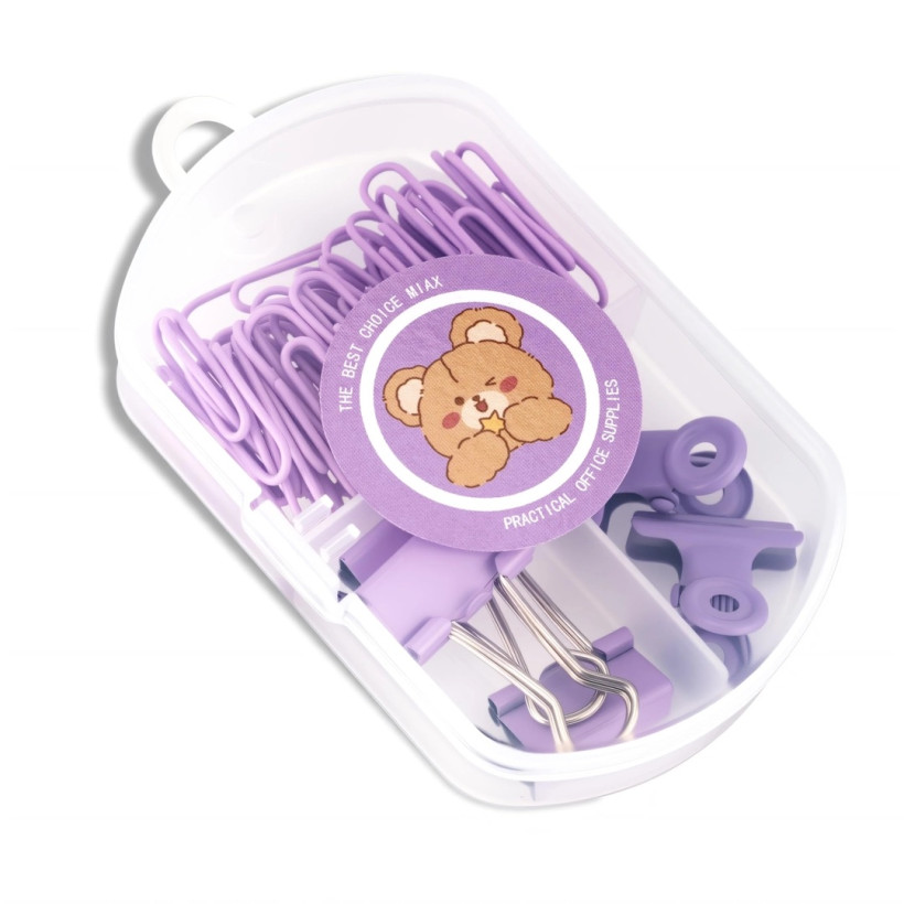 zestaw spinaczy biurowych różowe (D3)