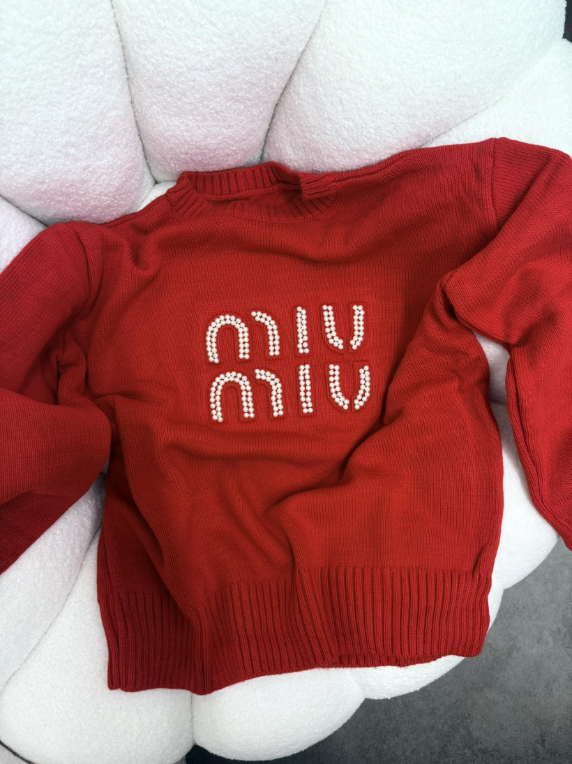 Sweterek Miu Miu-perłowe 