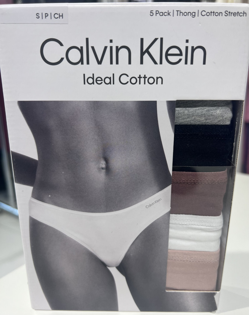 Majtki CK Ideal Coton Thong  5pack Stringi