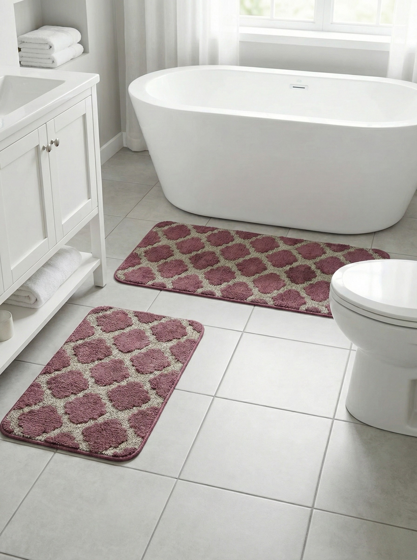 Komplet dywaników Maroko fioletowo szare 100x60cm i 50x60cm