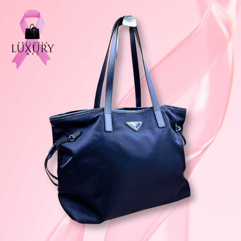PRADA Black Nylon Tote Bag