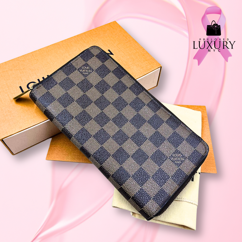 LOUIS VUITTON Damier Zippy Organizer N60003 VI0095
