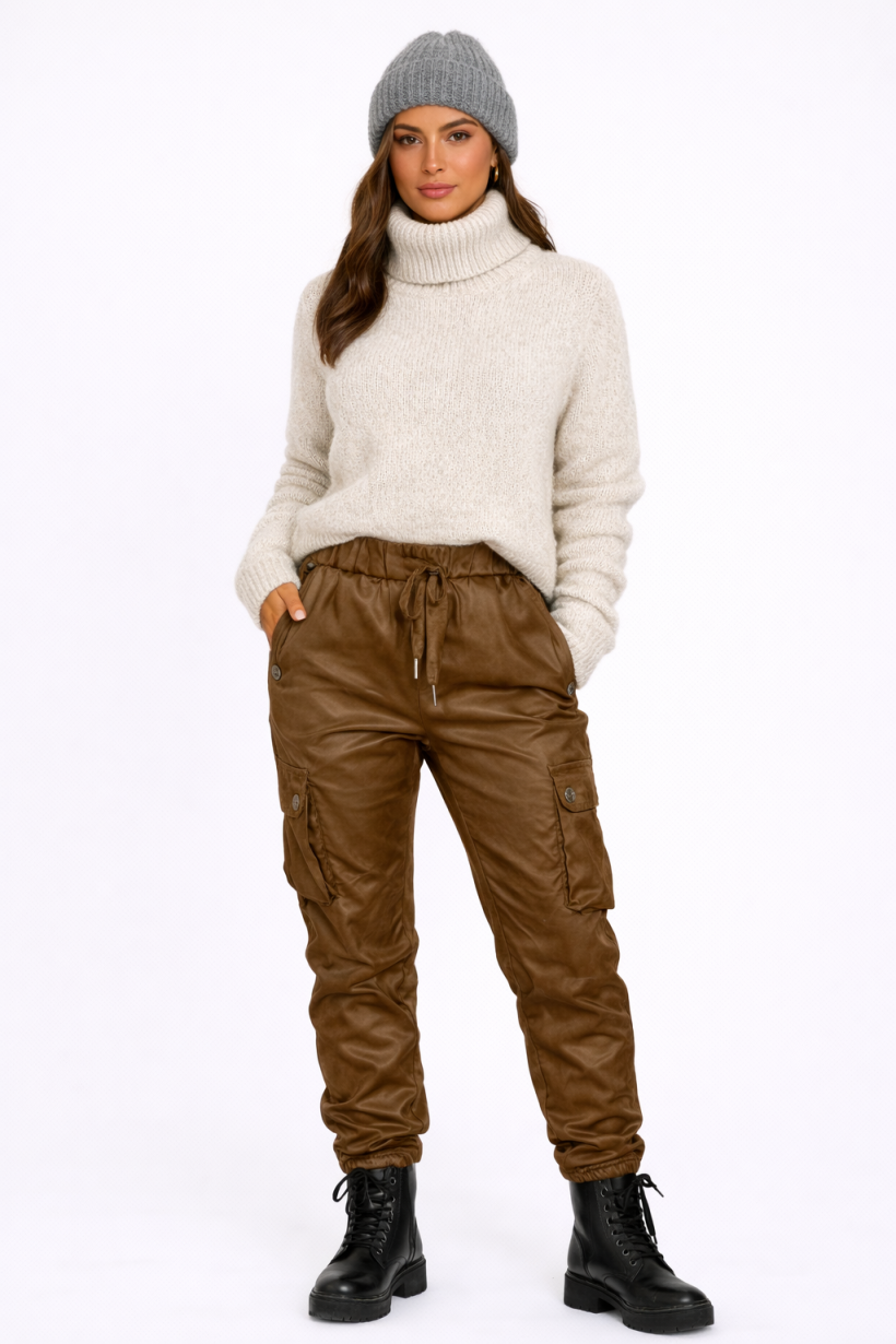 SPODNIE SATYNOWE GUZIKI KIESZENIE BOJÓWKI