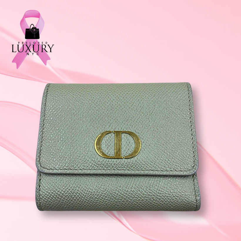 DIOR Light green tri-fold wallet