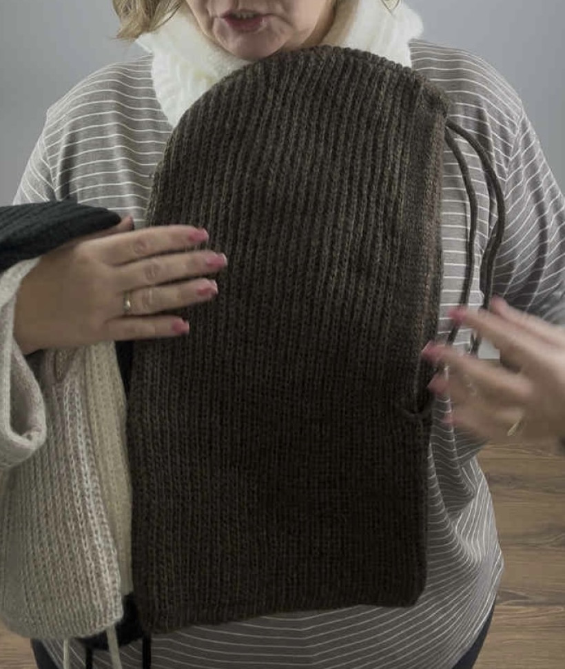 Komin jednokolorowy prążek  13183 - czekoladowy