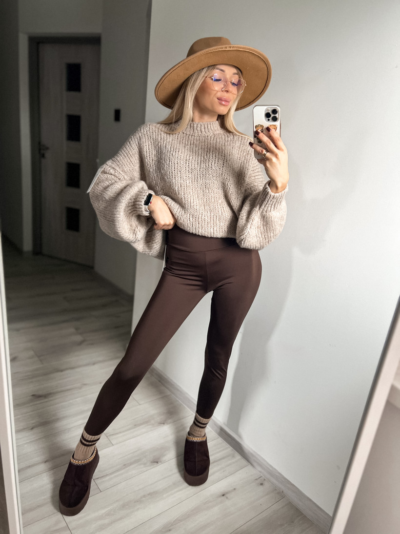 Leginsy lycra czekolada