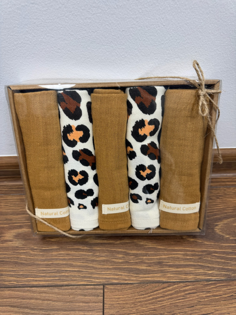 Ściereczki komplet w pudełku - 13190 - panterka