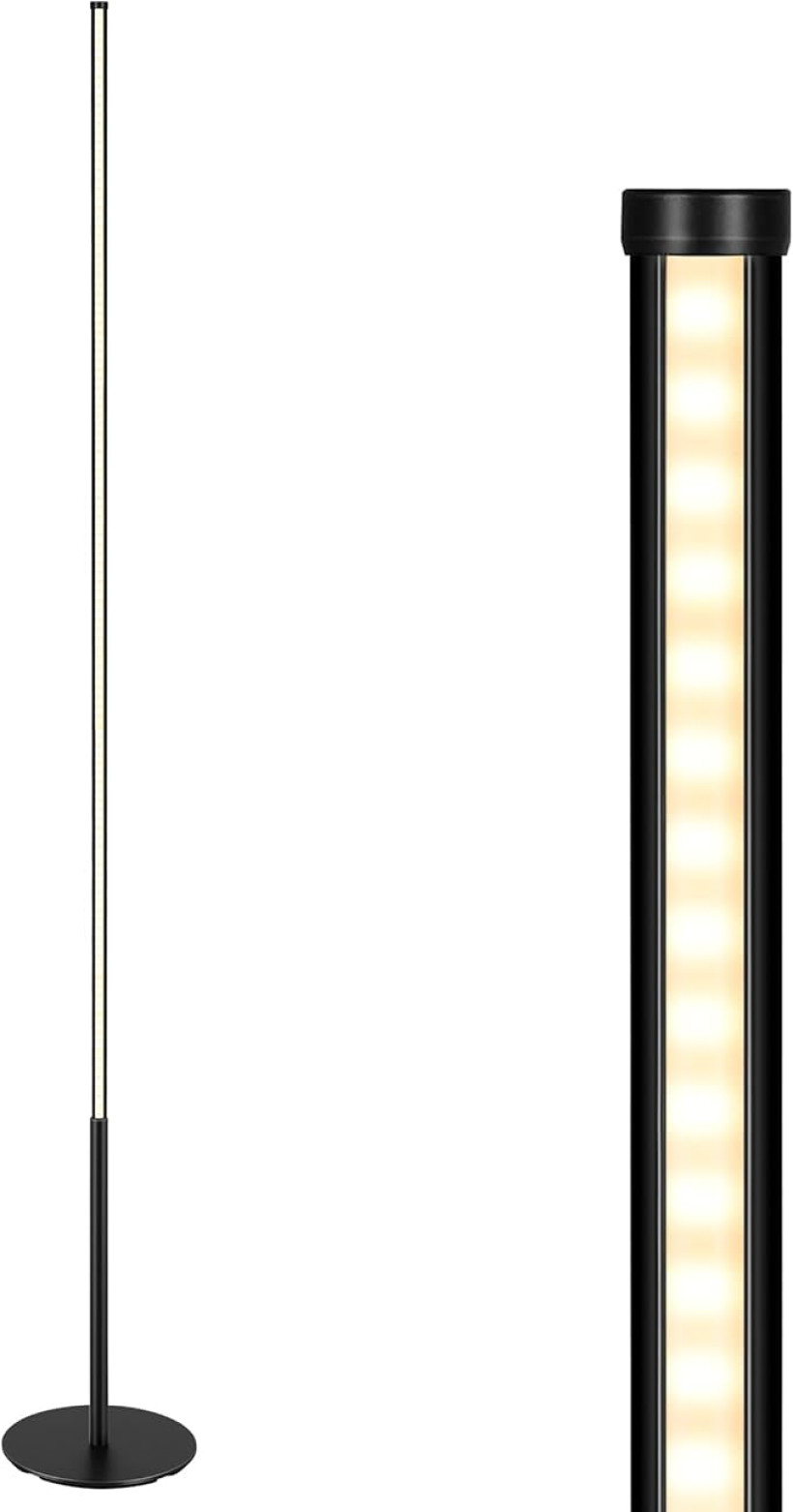 EDISHINE Lampa podłogowa LED, 146 cm, bezstopniowa ściemniana Biała zdjęcie poglądowe 