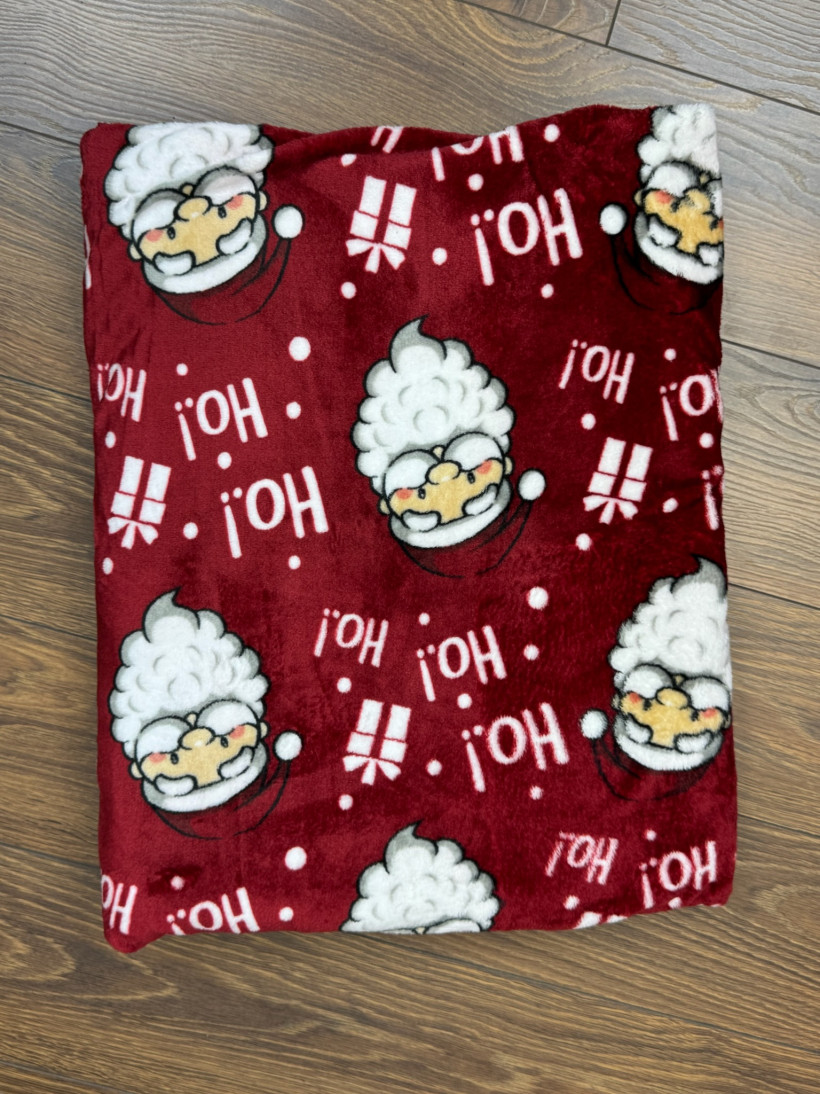 Koc świąteczny czerwony  ho ho ho - 13193