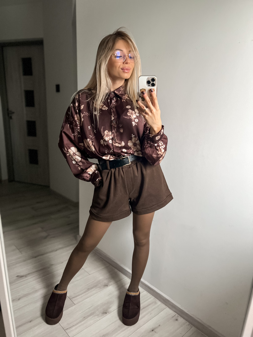 Koszula satyna kwiaty 27920