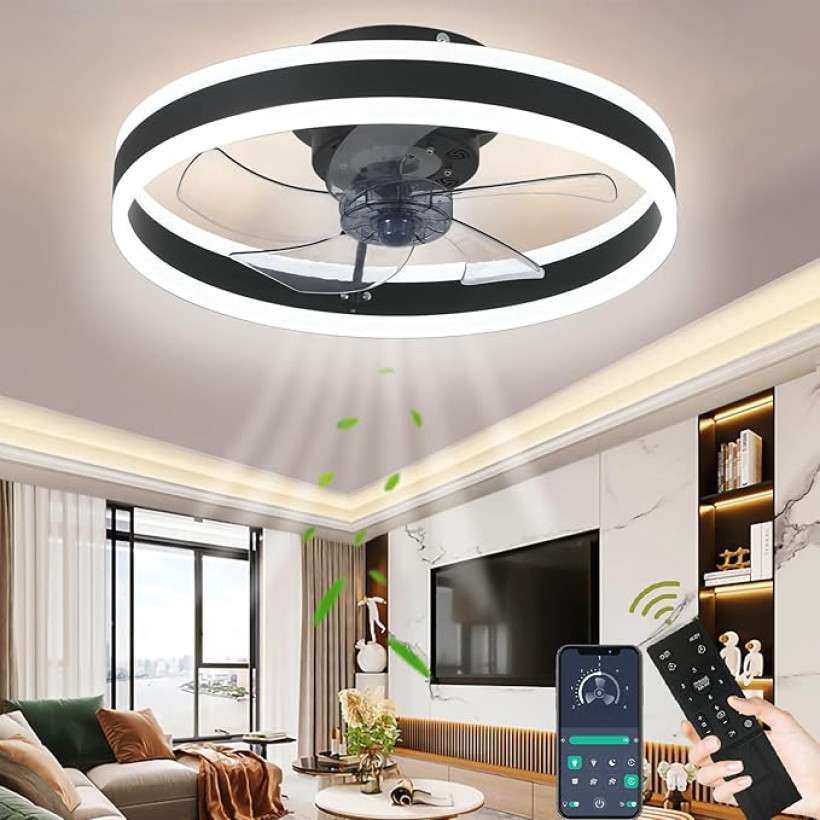 Wildcat Wentylator sufitowy ze światłem, nowoczesny wewnętrzny 50 cm