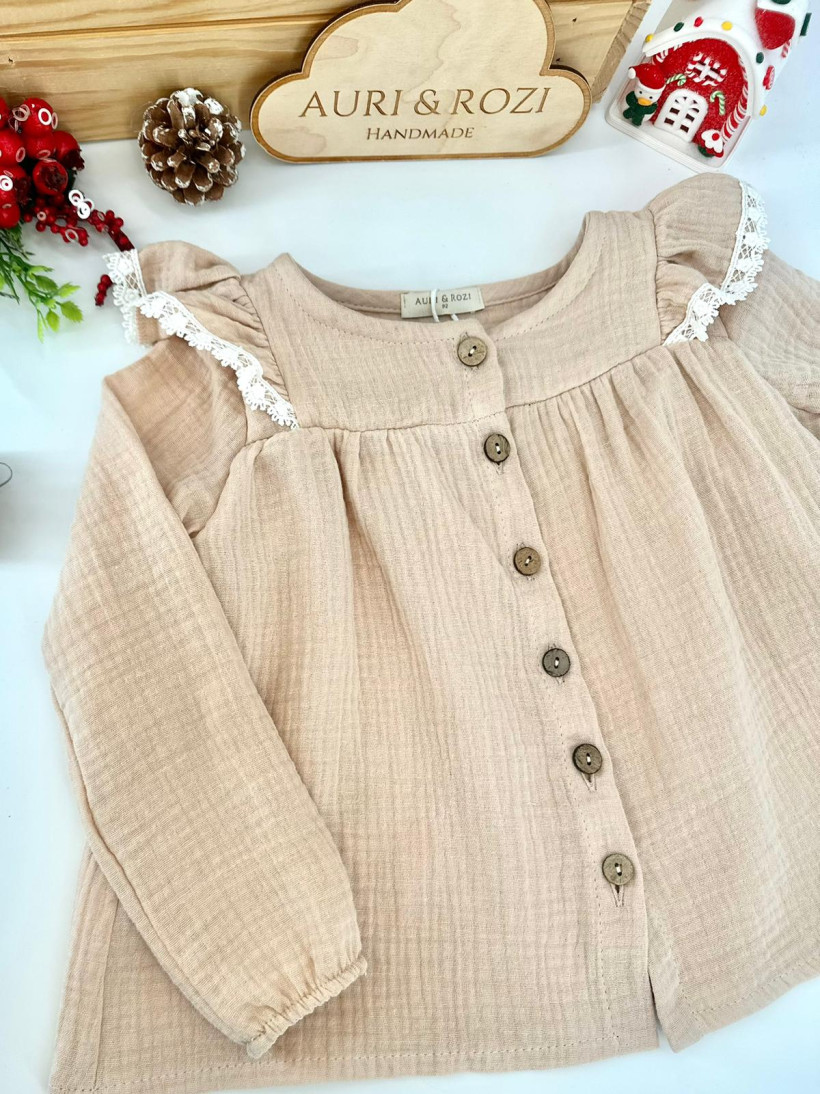 KOSZULA MUŚLIN BEŻOWA AURI&ROZI